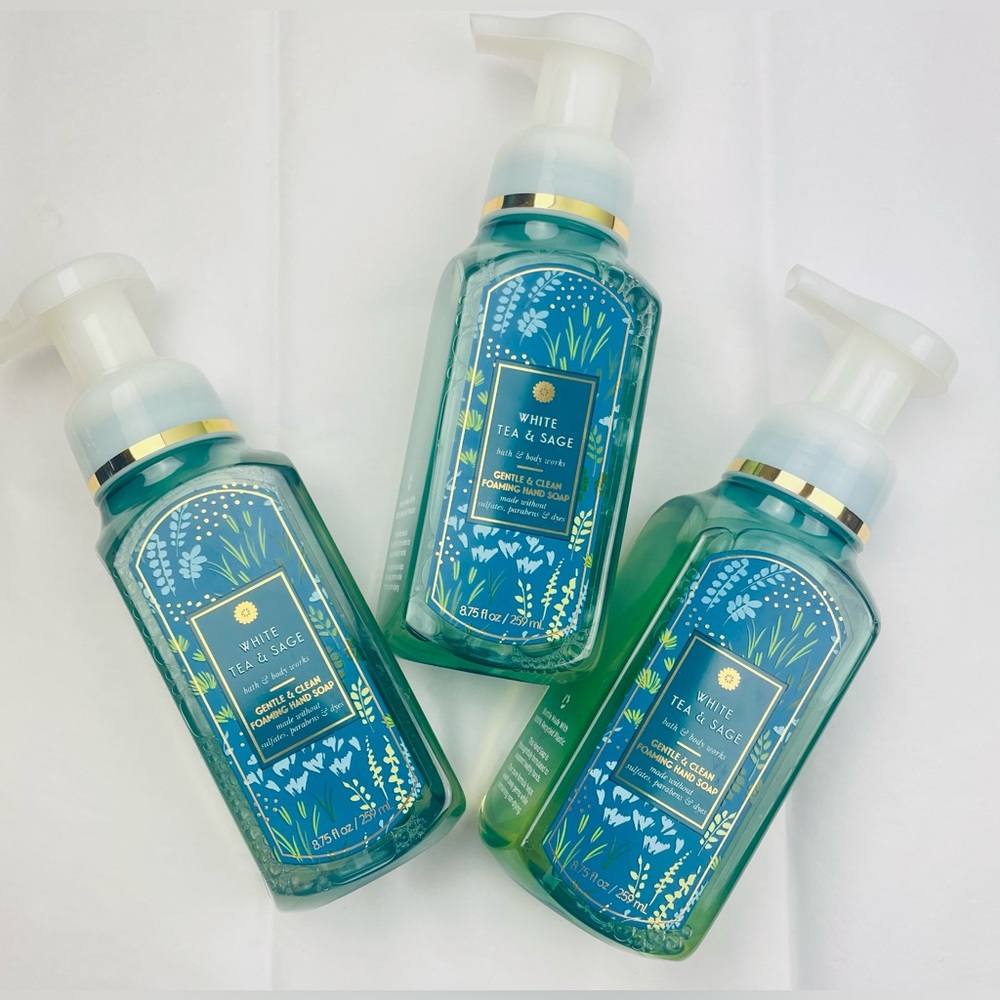 3-Pack~BATH AND BODY WORKS ~WHITE TEA & SAGE~FOAMING HAND SOAP